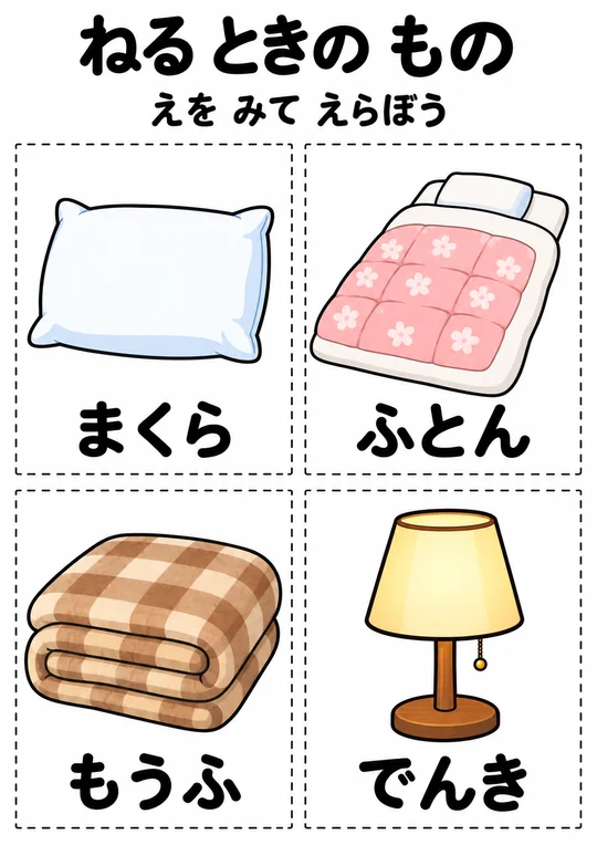 ねる ときの ものの教材