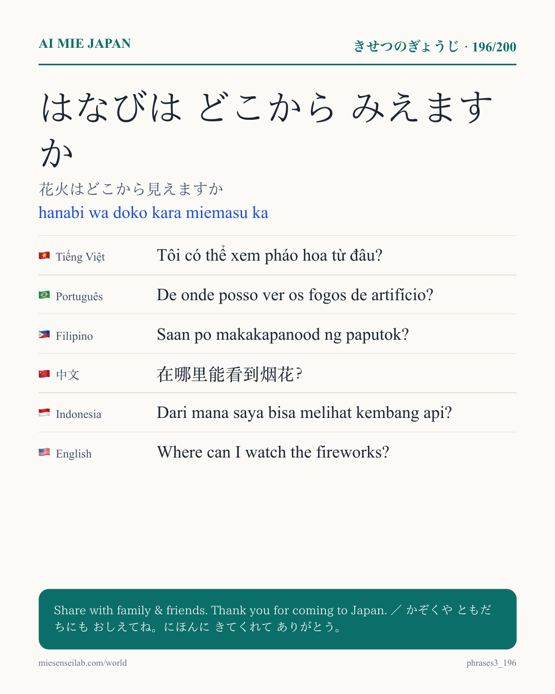 はなびは どこから みえますか — 花火はどこから見えますか